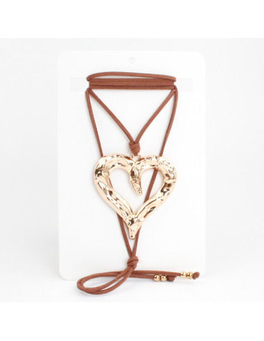 Collar de Gamuza New Rare Heart
