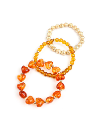 Set x3 Pulseras Marbled Heart