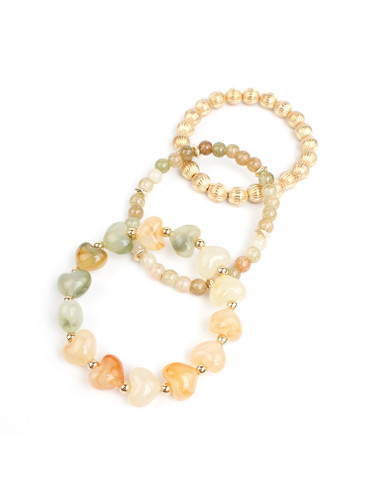 Set x3 Pulseras Marbled Heart