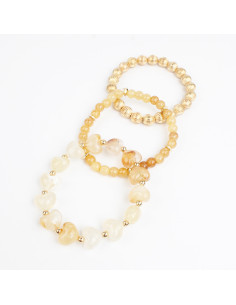 Set x3 Pulseras Marbled Heart