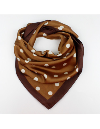 Pañuelo Polka Dots Brown (70x70)