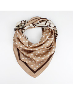 Pañuelo Dots Flower Sand (70x70)