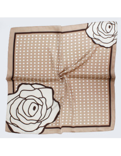 Pañuelo Dots Flower Sand (70x70)