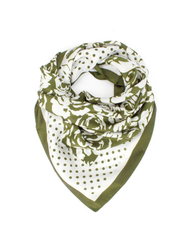 Pañuelo Dots and Rose Green (70x70)