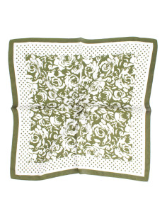 Pañuelo Dots and Rose Green (70x70)