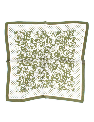 Pañuelo Dots and Rose Green (70x70)