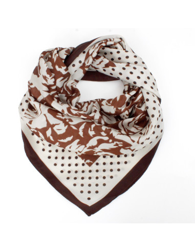 Pañuelo Dots and Rose Cacao (70x70)