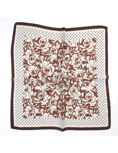 Pañuelo Dots and Rose Cacao (70x70)