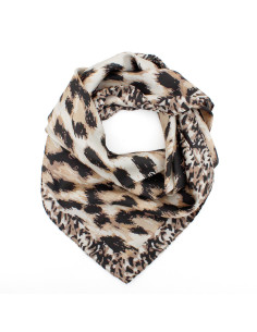 Pañuelo Leopard Printed Cacao Light  (70x70)