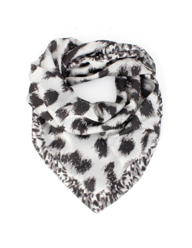 Pañuelo Leopard Printed Grey (70x70)