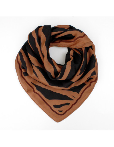 Pañuelo Animal Lines Cacao (70x70)