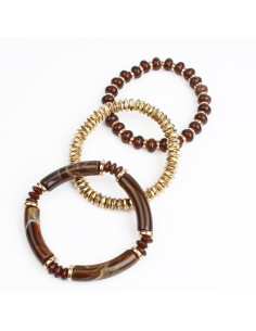 Set x3 Pulseras Marbled Autumn