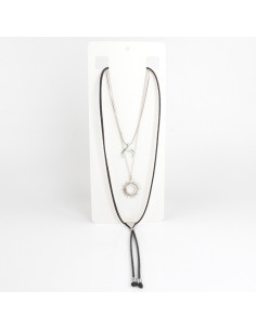 Collar Set de Cadena y Gamuza