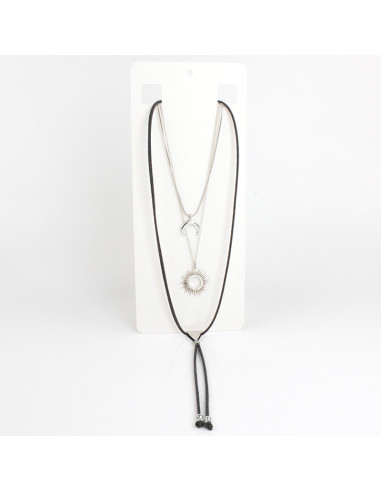 Collar Set de Cadena y Gamuza