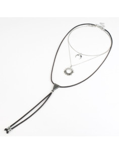 Collar Set de Cadena y Gamuza