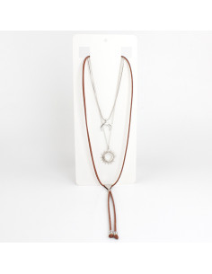 Collar Set de Cadena y Gamuza