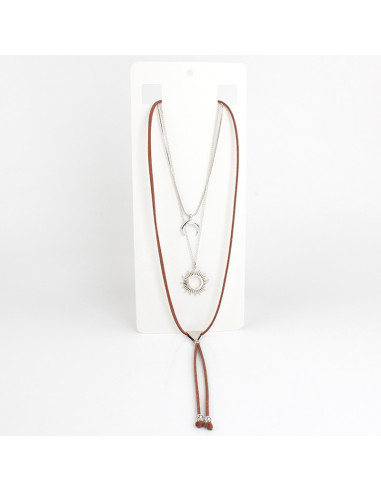 Collar Set de Cadena y Gamuza