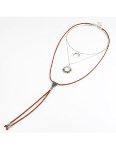 Collar Set de Cadena y Gamuza