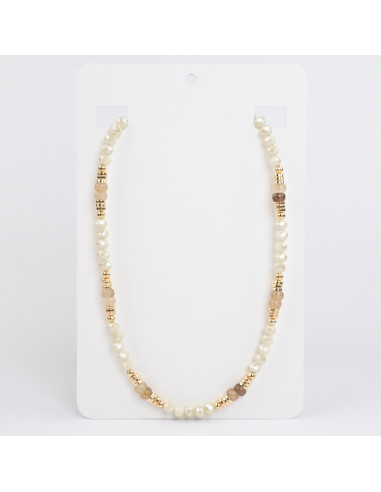 Collar Enhebrado de Rocas de Cristal