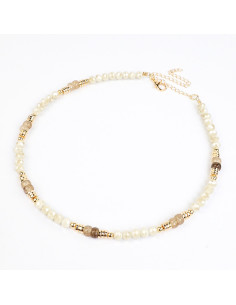 Collar Enhebrado de Rocas de Cristal