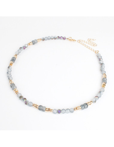 Collar Enhebrado de Rocas de Cristal