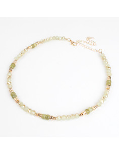 Collar Enhebrado de Rocas de Cristal