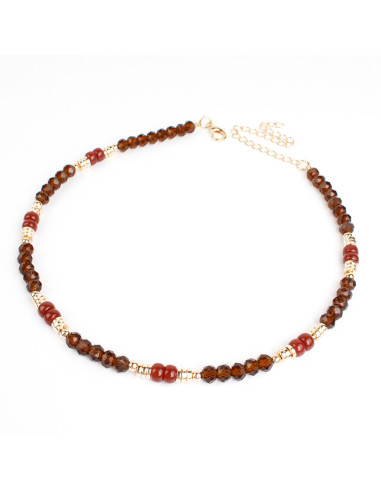 Collar Enhebrado de Rocas de Cristal