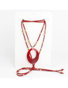 Collar de Gamuza y Dije de Acrílico