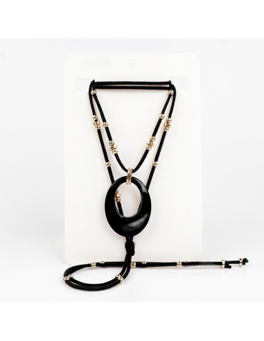 Collar de Gamuza y Dije de Acrílico