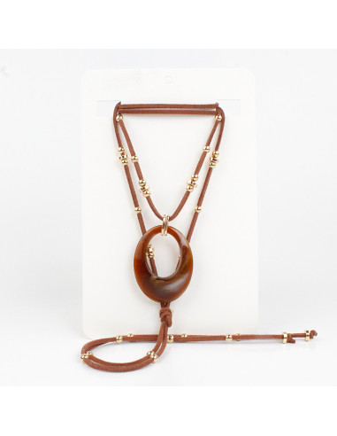 Collar de Gamuza y Dije de Acrílico