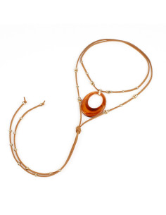 Collar de Gamuza y Dije de Acrílico