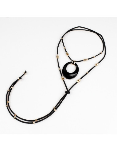 Collar de Gamuza y Dije de Acrílico