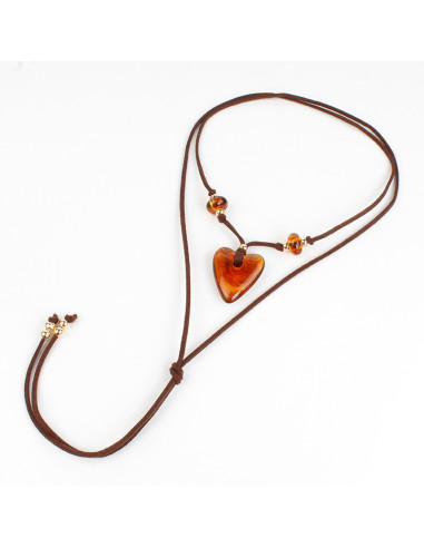 Collar de Gamuza y Acrílico