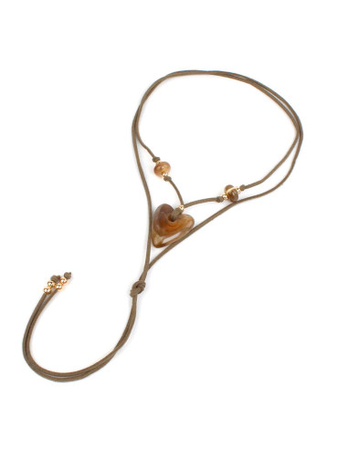 Collar de Gamuza y Acrílico