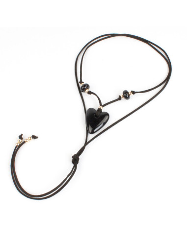 Collar de Gamuza y Acrílico