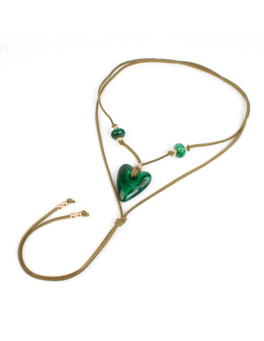 Collar de Gamuza y Acrílico