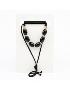 Collar de Gamuza Caramel Beads