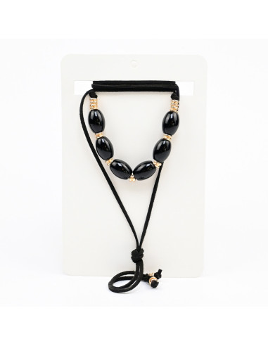 Collar de Gamuza Caramel Beads