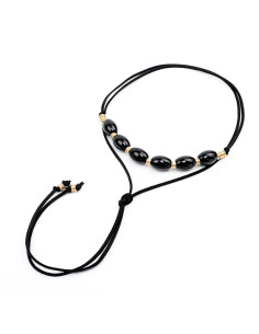 Collar de Gamuza Caramel Beads