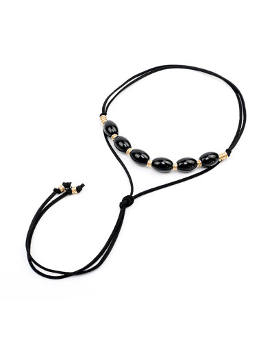 Collar de Gamuza Caramel Beads