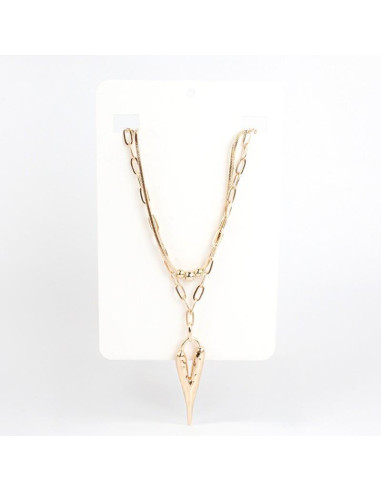 Collar de Cadenas y Dije de Corazón