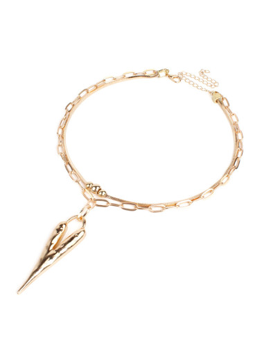 Collar de Cadenas y Dije de Corazón