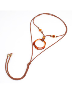 Collar de Gamuza y Acrílicos