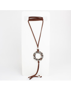 Collar Corbatero de Gamuza y Dije