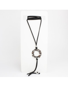 Collar Corbatero de Gamuza y Dije