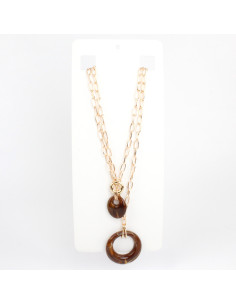 Collar Doble de Cadenas y Dijes Acrílicos