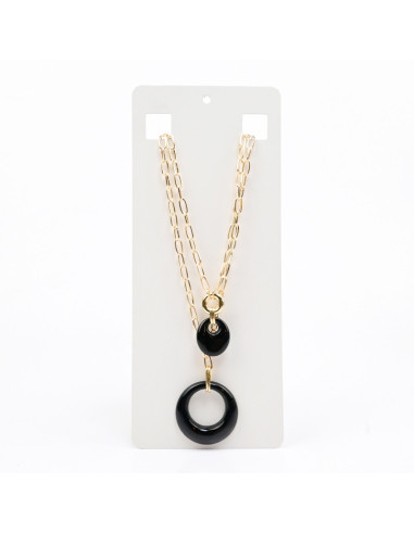 Collar Doble de Cadenas y Dijes Acrílicos