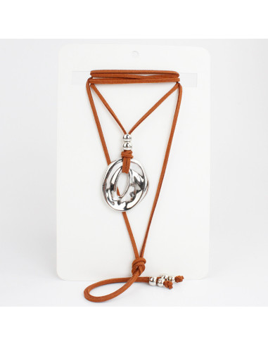 Collar de Gamuza y Dije de Fundición