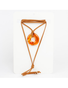 Collar de Gamuza y Dije Acrílico