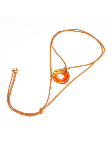 Collar de Gamuza y Dije Acrílico